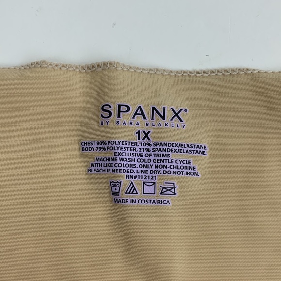 SPANX nude beige Tank top undergarment slip top Compression Slimming 1X NWOT - Picture 4 of 11